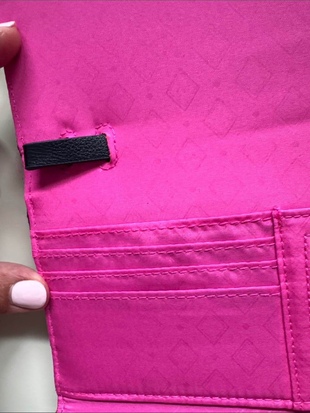 Vera Bradley Navy Wallet with Pink Accent Flamingo Detail - Picture 9 of 11